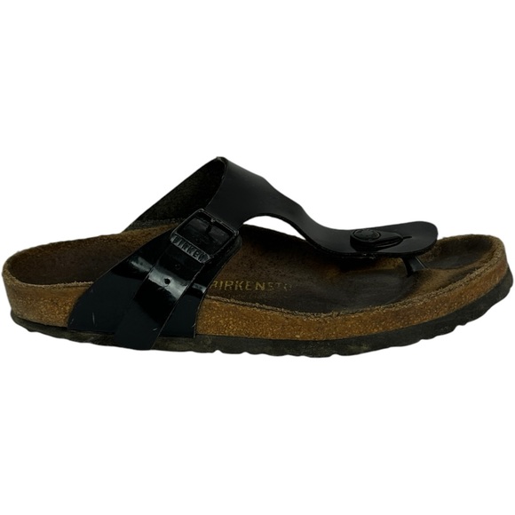 Birkenstock Sandals Gizeh Black Size 37 Regular Width Thong Germany Comfort Shoe - Picture 1 of 10